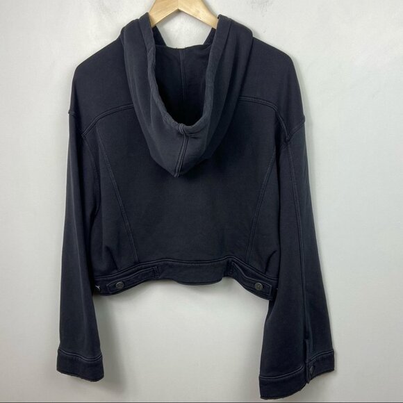 NWT Free People‎ Dreamers Charcoal Jacket Sweatshirt Size Small New With Tags S - Picture 6 of 15